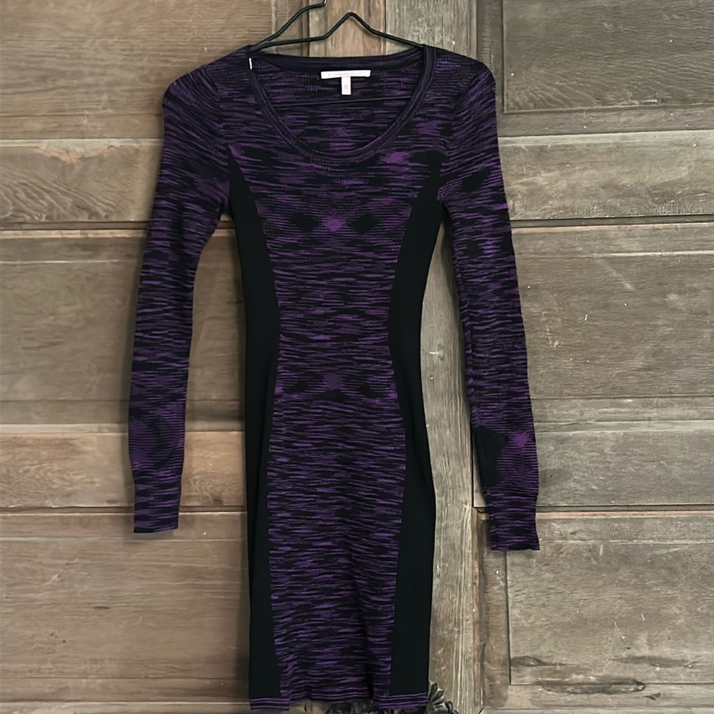Y2K Victoria Secret Bodycon Dress size x small‎ Sweater dress black / purple